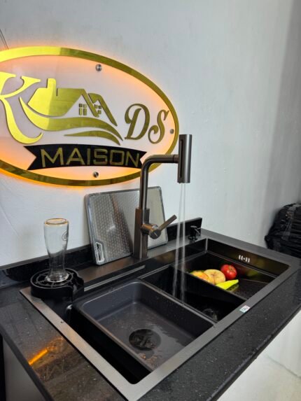 Evier de cuisine P82/46 Noir + mitigeur 4 Fonction