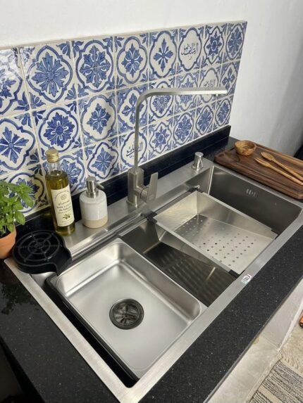 Evier de cuisine inox 82/46 Nano + mtg plat care